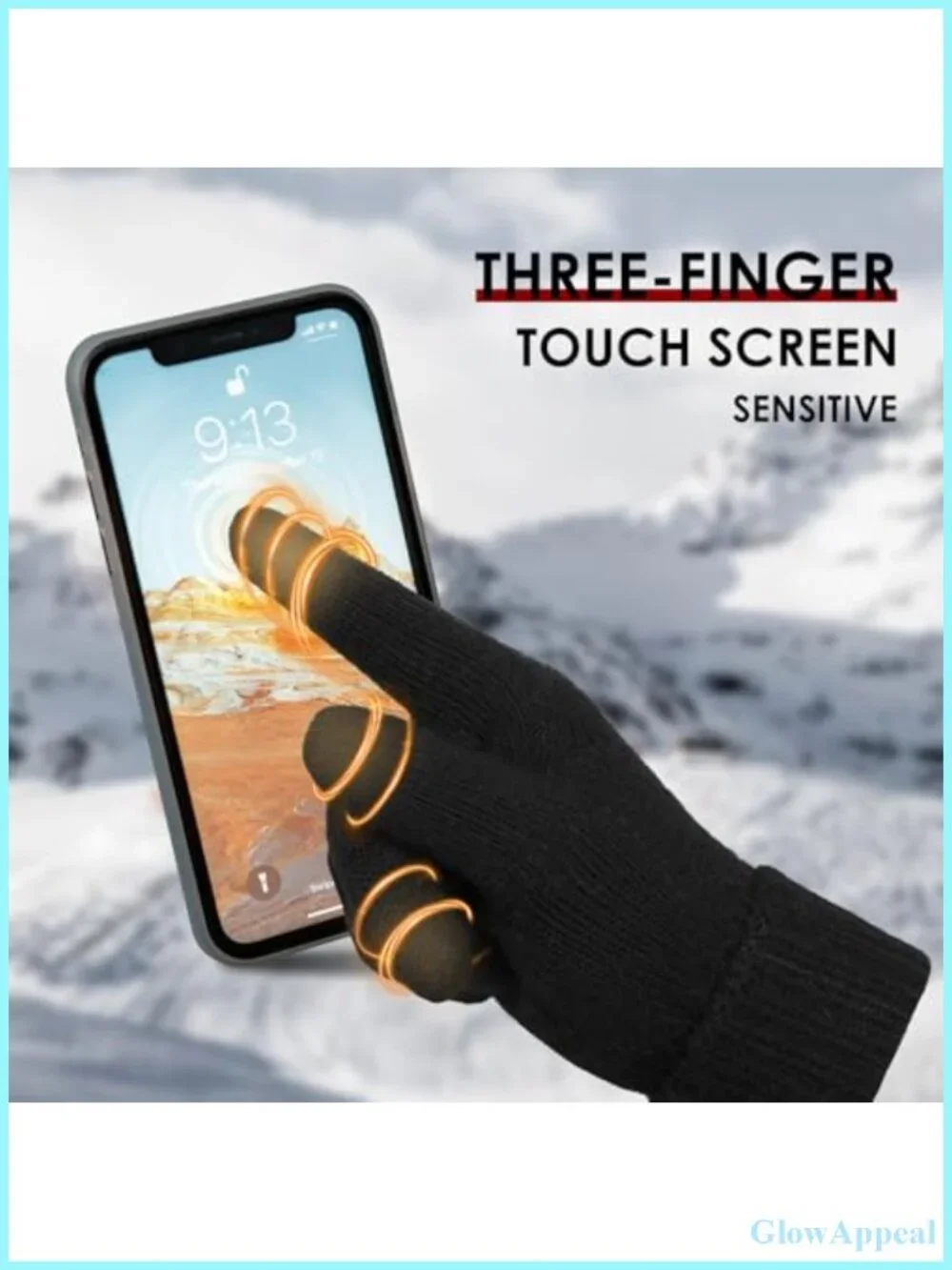 Women's Touch Screen Winter Gloves, Warm Knit Cold Weather Gloves
